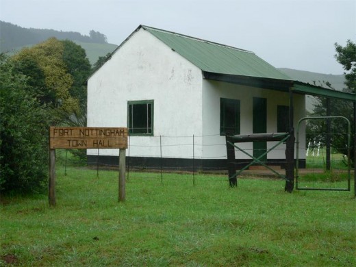 Fort Nottingham Town Hall, the smallest town hall in South Africa.