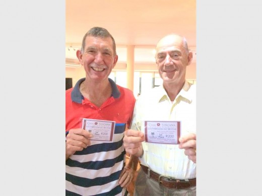 Meal time: Cleve Walker (left) and Russell Johnson take first place in the Casa Toscana day at Southbroom Golf Club last Saturday.