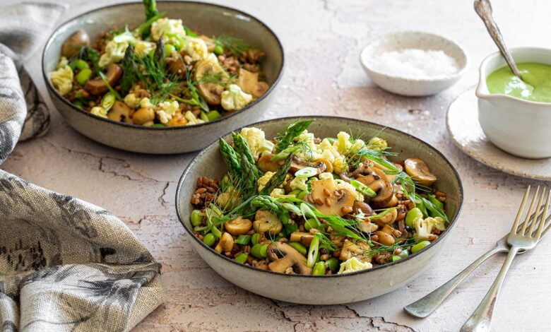 1 SEPTEMBER - WFD - Mushroom grain bowls with a green goddess dressing