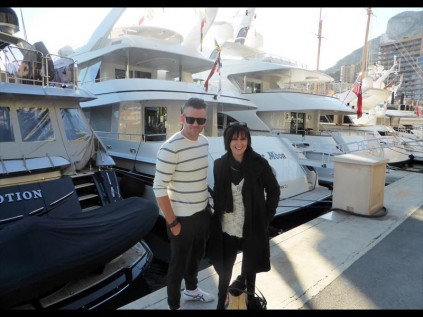 Durban-based photographer Vaughan Treyvellan and former Zululand Observer journalist Tanya Waterworth viewing super yachts in Monaco