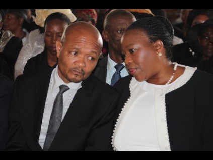 KZN Premier Senzo Mchunu and Cogta MEC Nomusa Dube-Ncube during the royal funeral