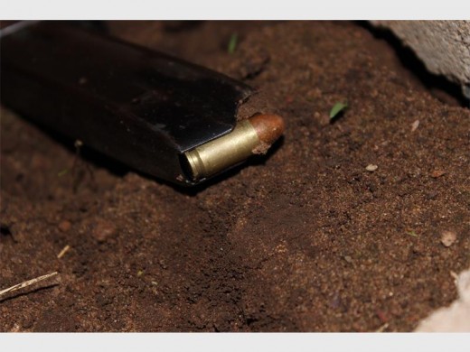 A fully loaded 9mm magazine was recovered on scene after a couple were robbed at their home in Union Street