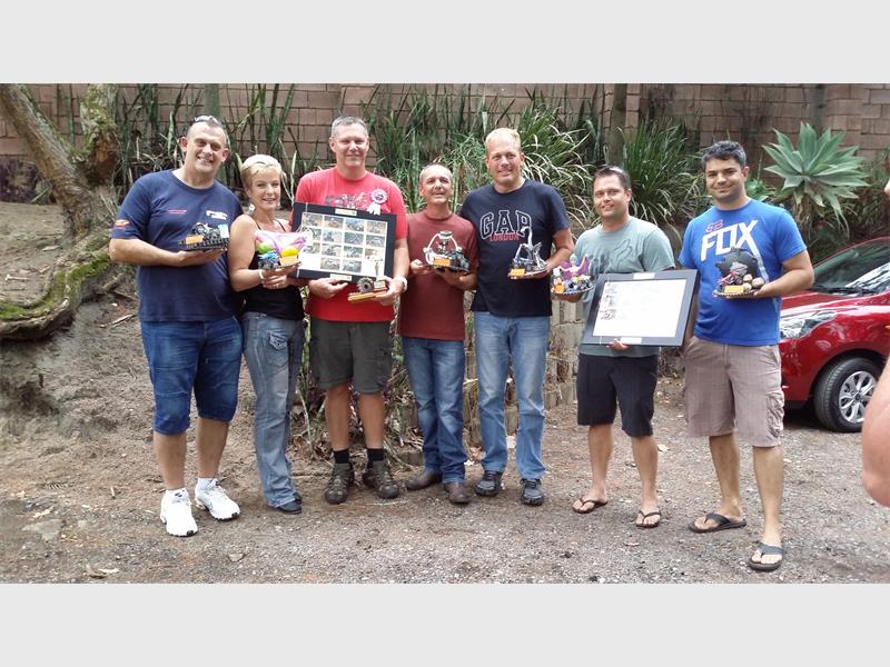 Alan Tyzack 12th, Gail Mitchell 5th, Hugo Timmermann (Mtubatuba) 2nd, Nickey BOTES 4th, Matthew Hendey 1st, Arnie Meiring (Richards Bay) 3rd, Mike Griffin (Empangeni) 11th overall in the KZN Rally sprint, quad bike section