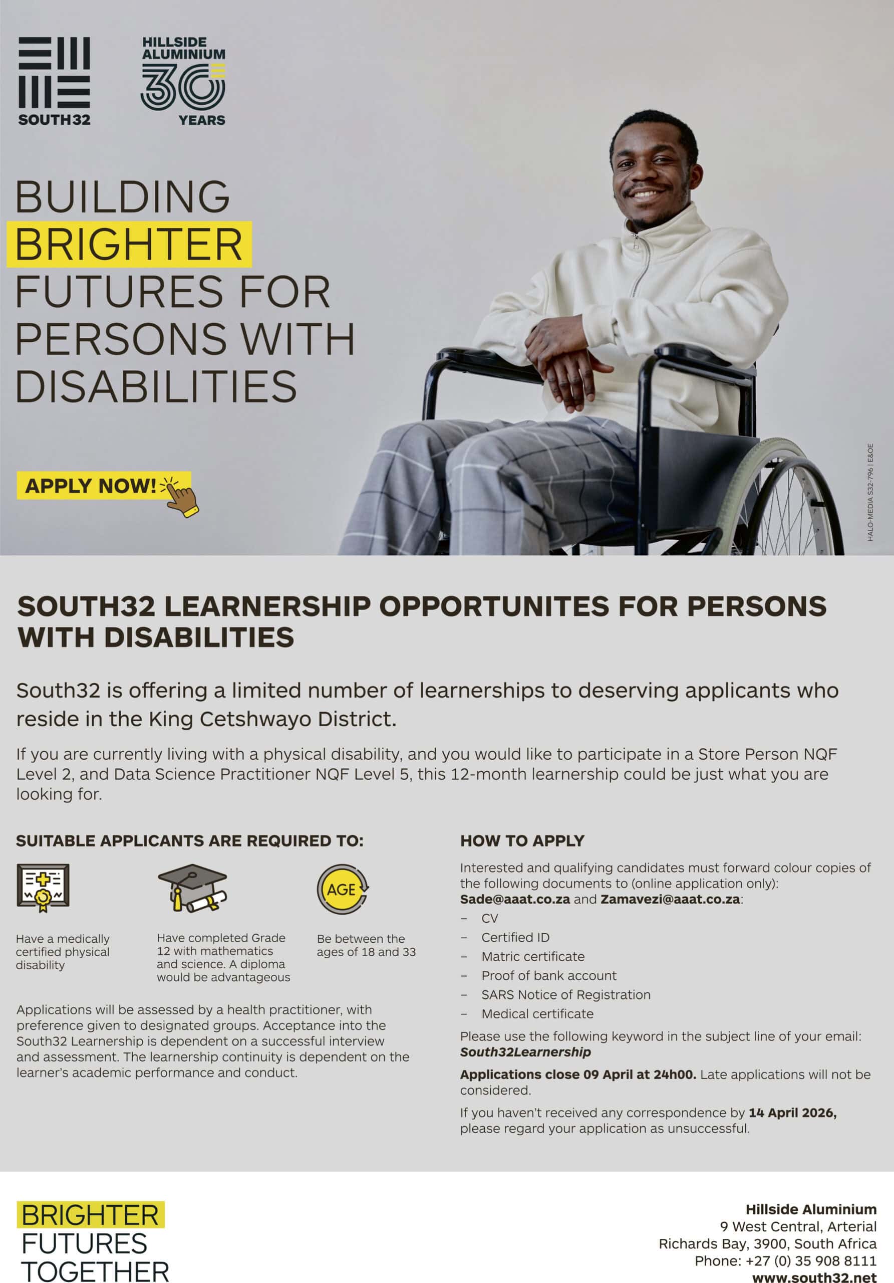 South32 - PERSONS WITH DISABILITIES | Zululand Observer