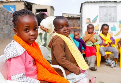 Some of the children with their scarves.