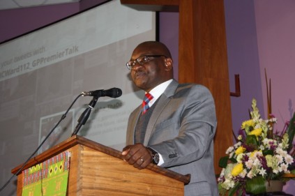 Gauteng Premier David Makhura addresses community members at Midrand Calvary Church.