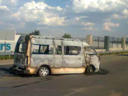 A taxi was burnt during alleged taxi association disputes on 4 February.