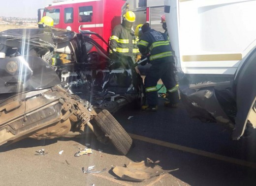 AFTERMATH: Emergency services attends to the scene of the accident.