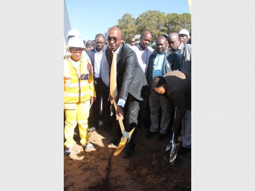 Mayor Parks Tau at a sod-turning event in Rabie Ridge, on 10 June.