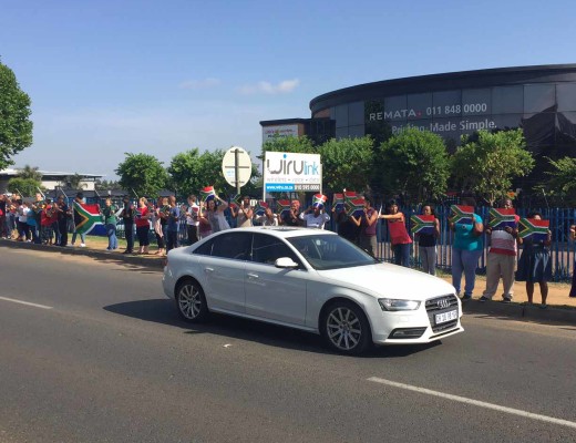 Motorists hooted in support of the demonstration on New Road.