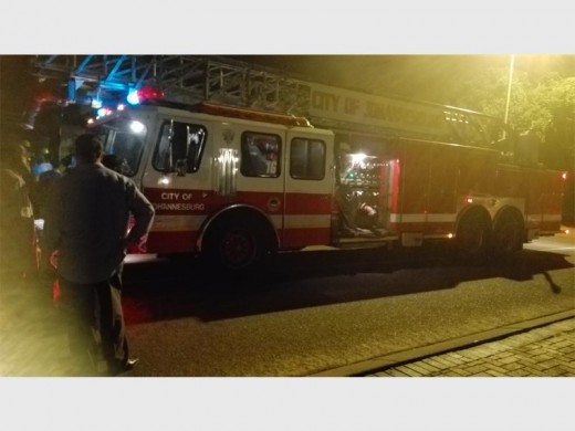 Emergency services arrive on to the scene.