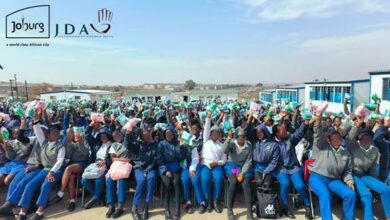 980 girls from David Makhubo Secondary School received sanitary pads.