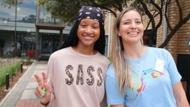 First-year student Neo-Portia Ramaila, and third-year student Alexis Terry.