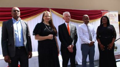 School director Sandile Msibi, Antoinette Engelbrecht, Hennie du Toit, Cephas Kachana and CEO Shadi Laka. Photo: Sphiwe Masilela