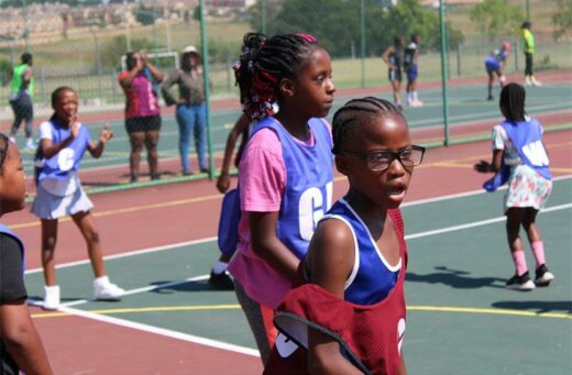 Clayville netball team player Refilwe Maja was marked by Midrand Royals goal attack Hope Sekhwela. Photo: Sphiwe Masilela