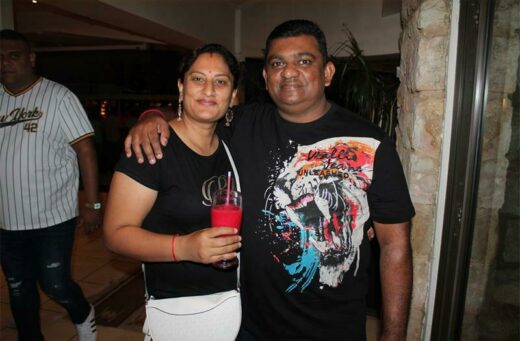 Salisha and Dhiren Dewnarain before the start of the show. Photo: Sphiwe Masilela.