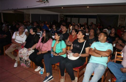 The audience fills the Swiss Club to the brim at the comedy night show. Photo: Sphiwe Masilela