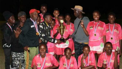 Chloorkop Super Eagles pose with the trophy.
