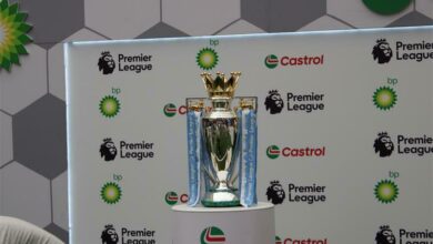 The English Premier League trophy