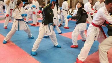 Athletes compete in the kumite (fighting) discipline.