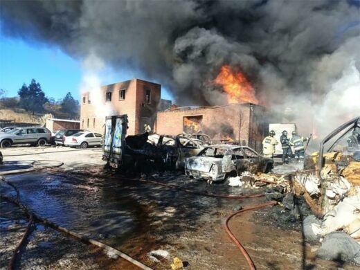 Four cars also caught fire during the incident in Glen Austin.