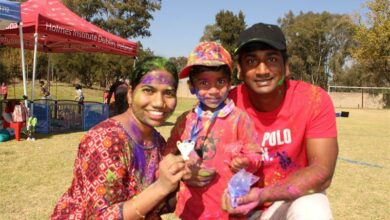 Vedhavathi, Yuvuna KK and Jitendra Elugubanti pose for a picture. Photo: Sphiwe Masilela