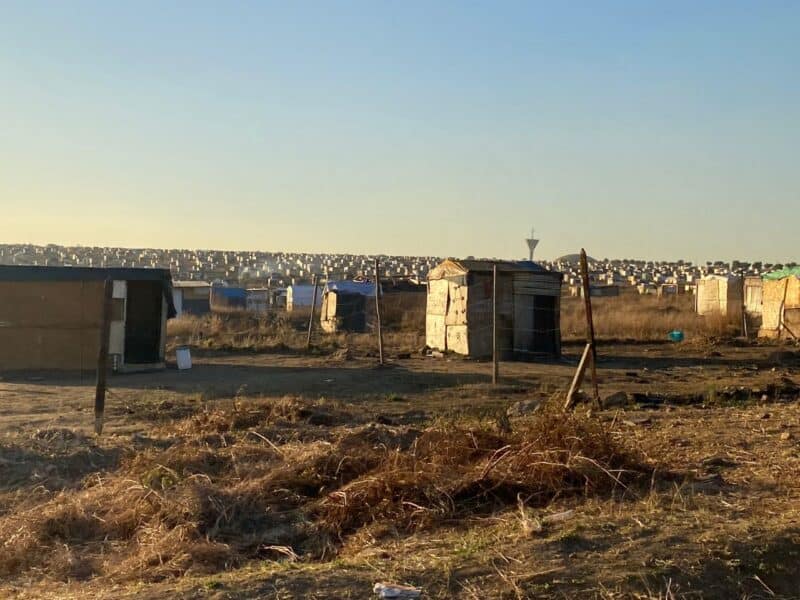 Thousands of shacks have been rebuilt on open land in Austin View, next to Modderfontein Road.