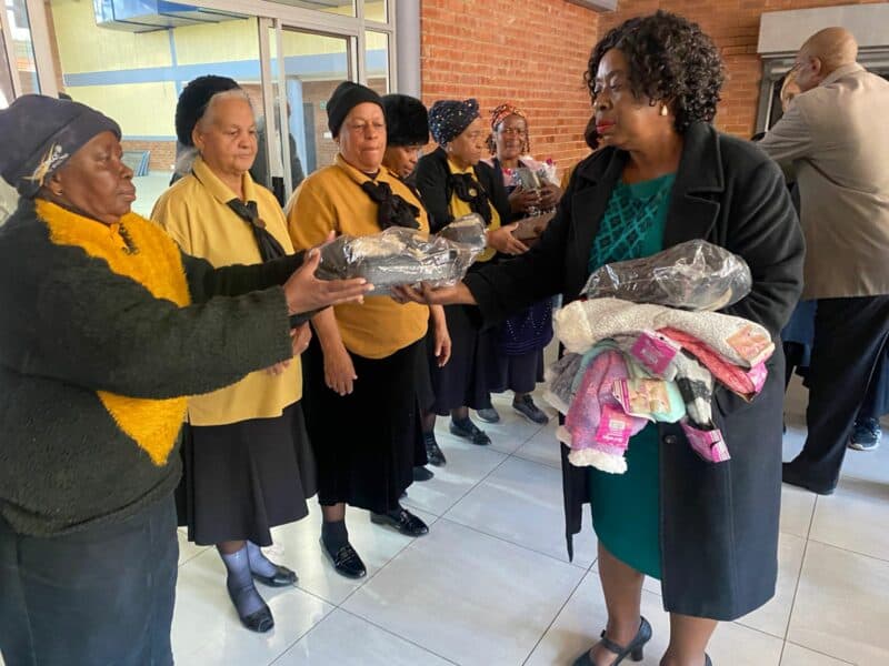 To celebrate the work they do raising children and grandchildren, the members of the Golden Oldies Social Club were gifted slippers and warm socks to brave winter.