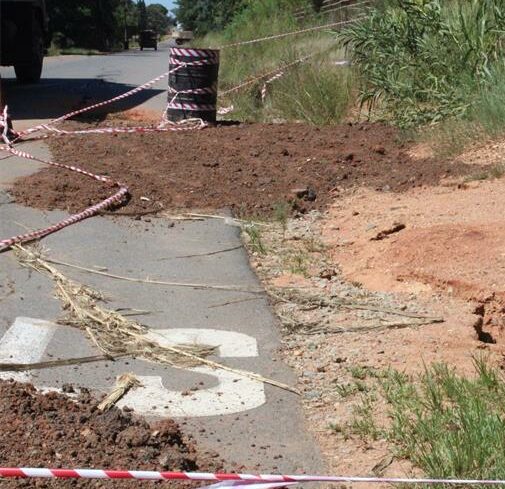 The sinking corner of Hampton and George roads remains untouched as JRA resurfaces other roads in Glen Austin. Photo take on February 26, 2025. Photo: Comfort Makhanya