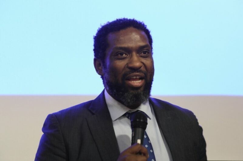 Minister of Higher Education and Training Buti Manamela addresses attendees at the Moletsi Professional Networking session in Midrand on October 23. Photo: DHET