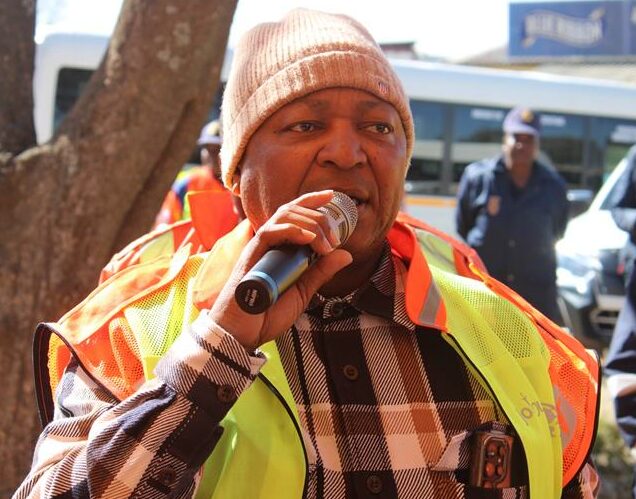 MMC for Transport Kenny Kunene addresses residents during the launch of #OperationRestore in Rabie Ridge on March 22. Photo: Comfort Makhanya