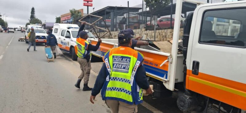 Member of the Mayoral Committee Eunice Mgcina, together with JMPD officers, removed illegal structures during the visit.