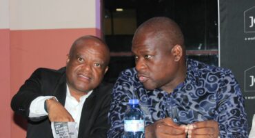 City's Executive Mayor Sello Dada Morero with Chief Whip of Council Nkosephayo Sithembiso Zungu on April 15, 2025. Photo: Sphiwe Masilela