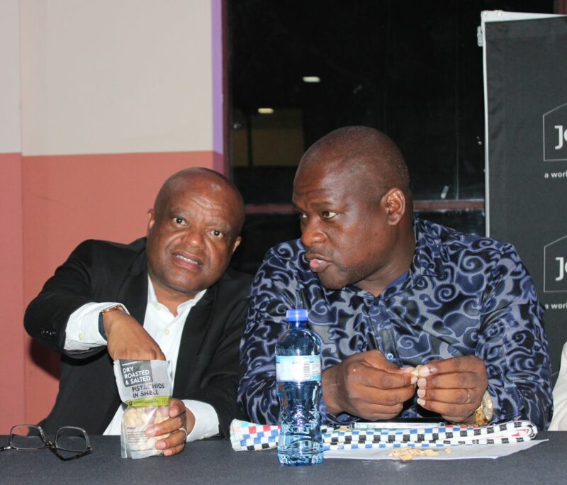 City's Executive Mayor Sello Dada Morero with Chief Whip of Council Nkosephayo Sithembiso Zungu on April 15, 2025. Photo: Sphiwe Masilela