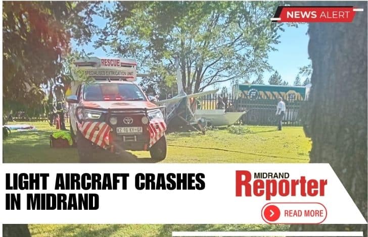 Midrand training plane crash leaves 2 seriously injured