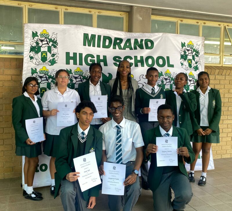 Midrand High School’s school hall echoed with cheers as the school celebrated academic excellence during the merit awards assembly on February 5.