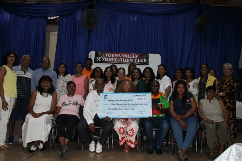 The Vorna Valley Senior Citizens Club has shown that generosity goes both ways, donating R3 500 to Halfway House Primary School after the school offered its hall at no cost.