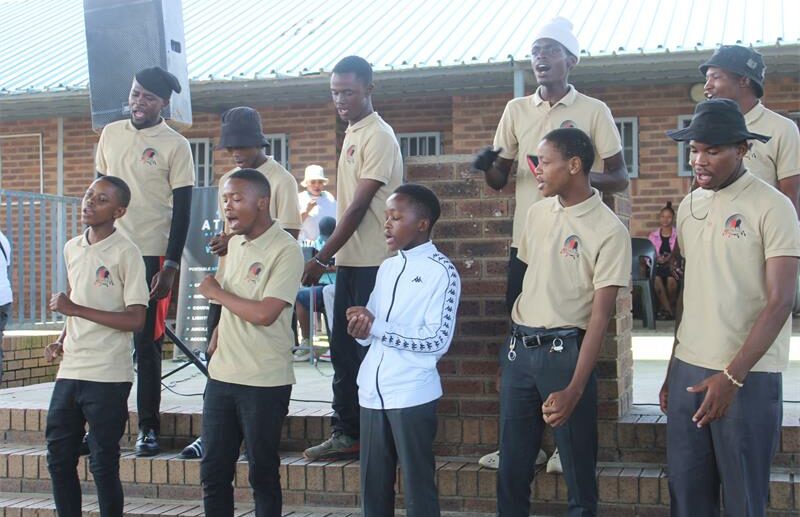 Banda’s Gwijo Boys entertain and inspire young people with a lively a cappella performance during the Inspiring the Next Gen Programme on April 1. Photo: Comfort Makhanya