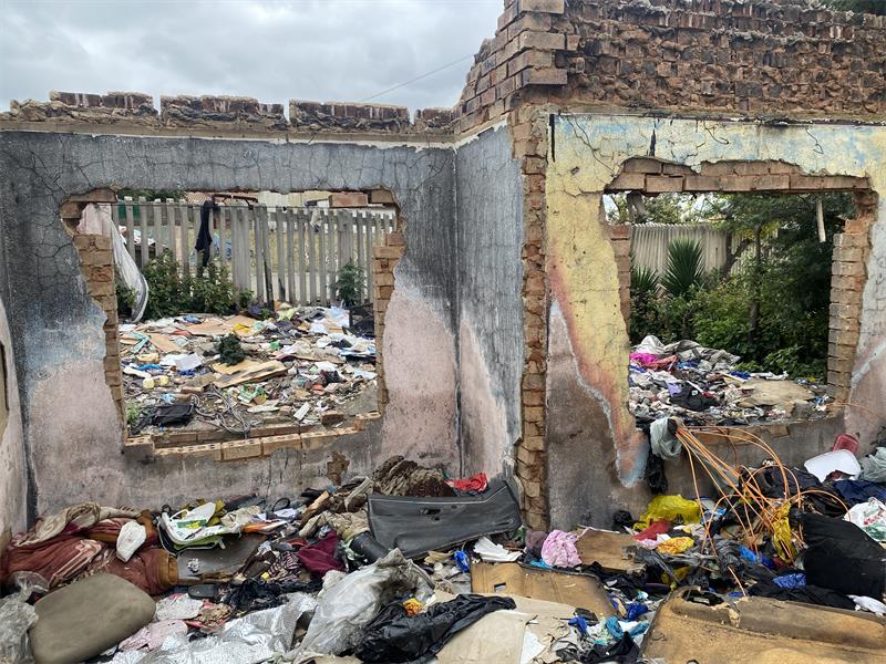 Rabie Ridge resident Sipho Marumio is still picking up the pieces three years after his house fire.