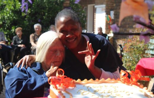 Chris O'Sullivan and Audrey Shabangu enjoy the special day surrounded by care and celebration at Highveld Gardens Retirement Lodge, where she turned 100 years old on April 10, 2026. Photo: Comfort Makhanya
