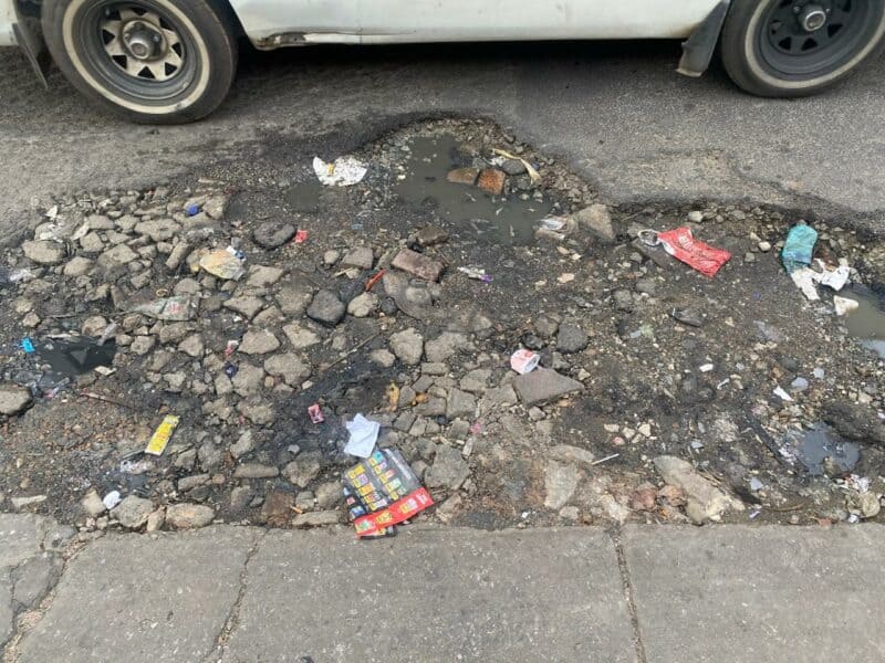 Potholes worsen around the Boulders taxi rank during the month-long wait for scheduled repairs by the JRA.