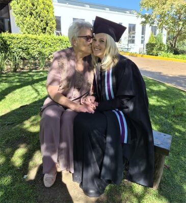 Amanda’s mother, Suzette McMaster and Amanda Norman celebrate a lifelong dream at the recent Emeris Waterfall Class of 2025’s Graduation Ceremony on May 13. Photo: Nicolien Richter