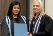 Emeris Waterfall campus head, Avadhi Ghela, and Amanda Norman, who graduated as a top LLB student with an average of 88%, for which she was awarded a Phatshoane Henney (PH) Group Honour Medal on May 13. Photo: Supplied