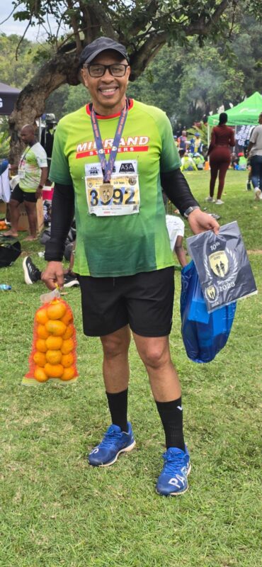 Mohau Mphomela after receiving his permanent number at his 10th Loskop Ultra Marathon. Photo: Supplied