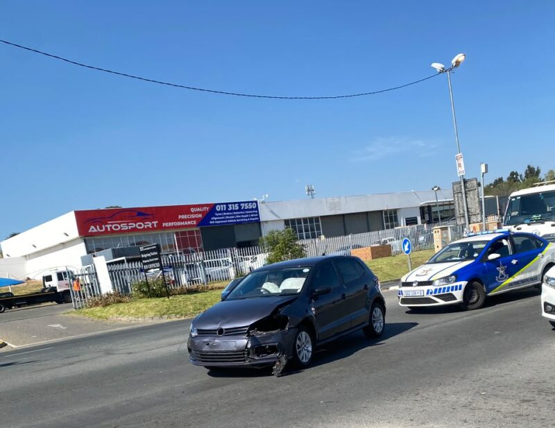 Emergency services rush to the scene after two vehicles collide at the corner of Scale End and Old Pretoria Main Road.