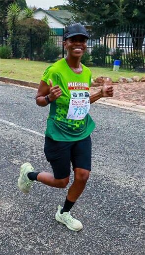 Bangi Mabena training at home with her club the Midrand Striders. Photo: Supplied