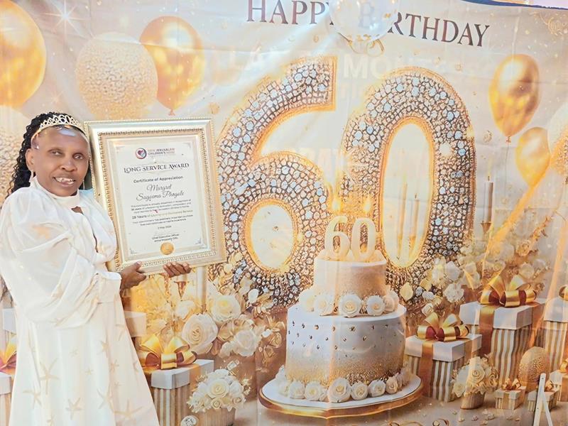 Margaret Sagoema Phogole at her 60th birthday celebration. Photo: Zanele Mfaba