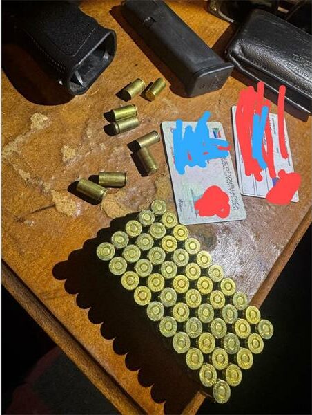The magazine loaded with 15 rounds of 9mm live ammunition and other items were recovered during a joint law enforcement operation in Extension 8, Ivory Park. Photo: Department of community safety