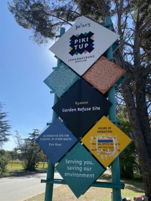 The Kyalami Garden Refuse Site Signage that residents of Midrand are urged to read and adhere to when dumping waste at the site. Photo: Zanele Mfaba