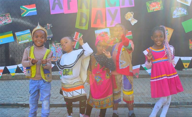 Learners at Nova Pioneer Midrand proudly showcase their colourful traditional attire during Africa Month celebrations. Photo: Comfort Makhanya